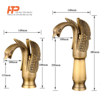 Vòi lavabo mạ Vàng thiên nga HTP 614