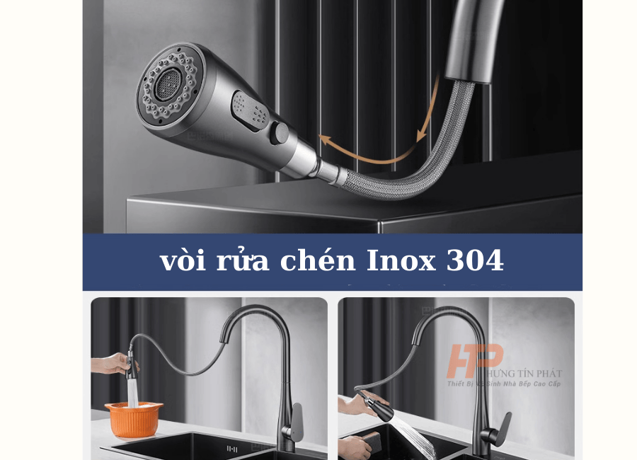 Giải pháp tiết kiệm nước với vòi rửa chén Inox 304