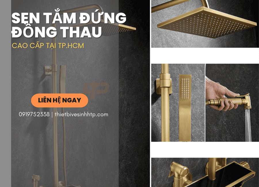 Sen tắm đứng đồng thau