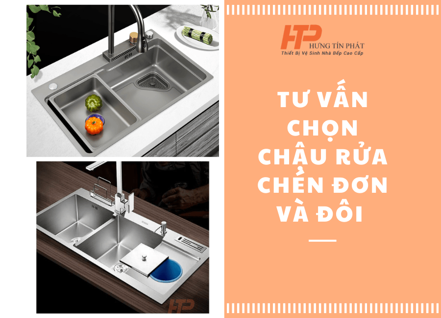 Tư vấn chọn chậu rửa chén đơn và đôi phù hợp cho căn hộ chung cư