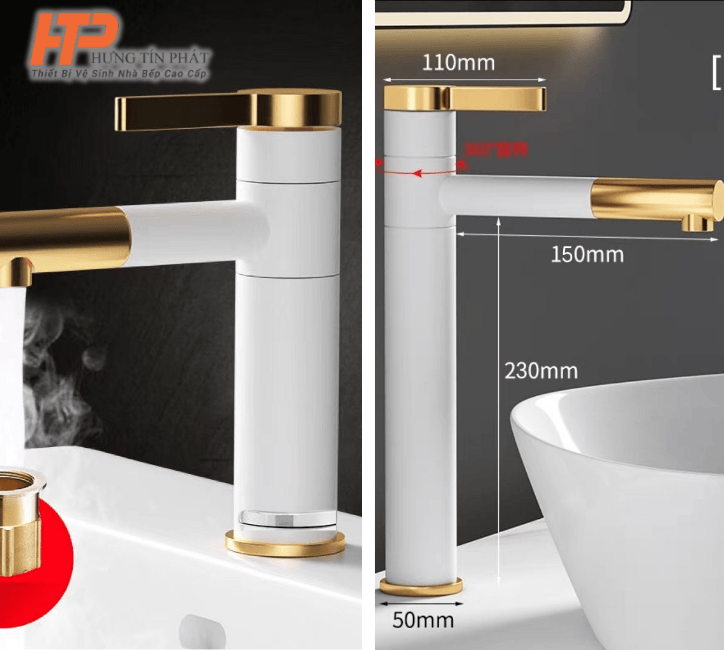 Vòi lavabo nóng lạnh HTP 618