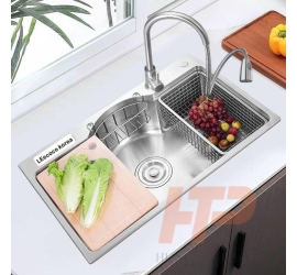 Chậu rửa chén đúc liền khối inox 304 1 ngăn lớn