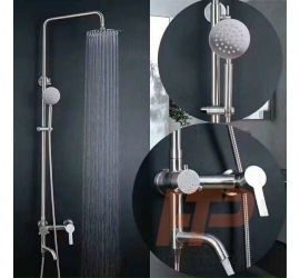 Sen cây tắm nóng lạnh tay sen tăng áp inox 304