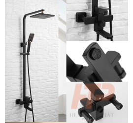 Vòi Sen Cây Nóng Lạnh Hiển Thị Nhiệt Độ Màu Đen