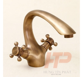 Vòi lavabo nóng lạnh mạ vàng 24K sang trọng quý tộc
