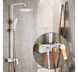 Bộ vòi sen tăng áp màu trắng châu Âu