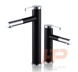 Vòi lavabo đen bạc