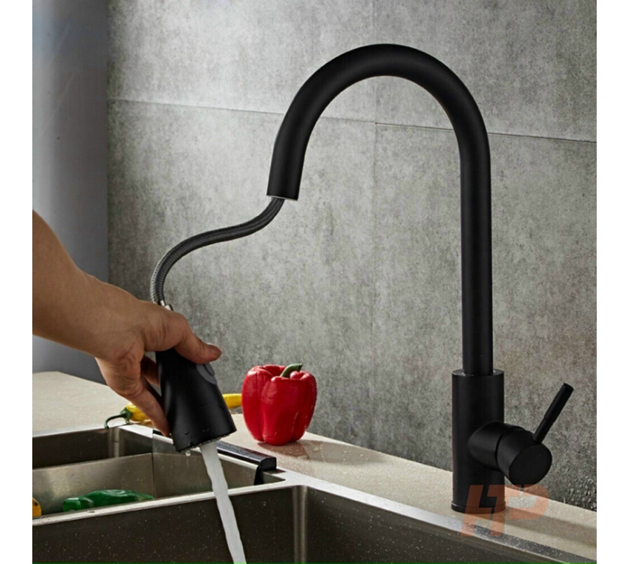 Vòi chén nóng lạnh màu đen