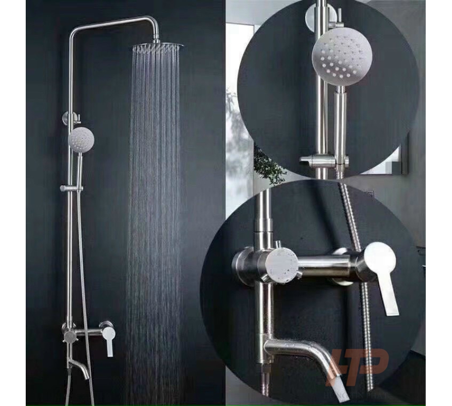 Sen cây tắm nóng lạnh tay sen tăng áp inox 304