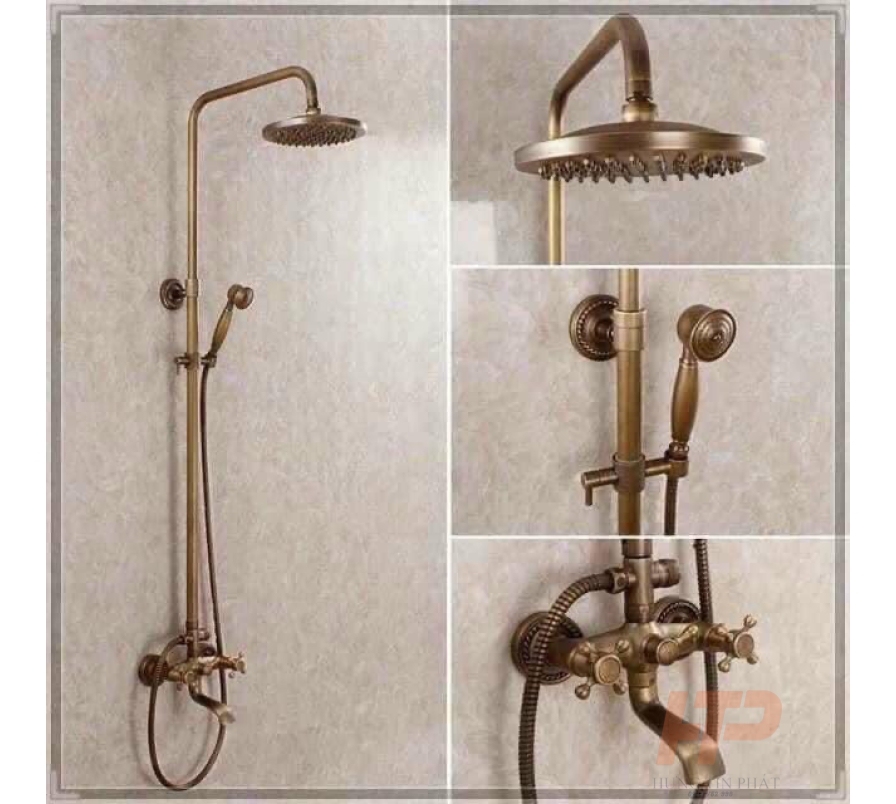 Bộ sen cây nóng lạnh đồng cổ điển - mạ vàng cao cấp