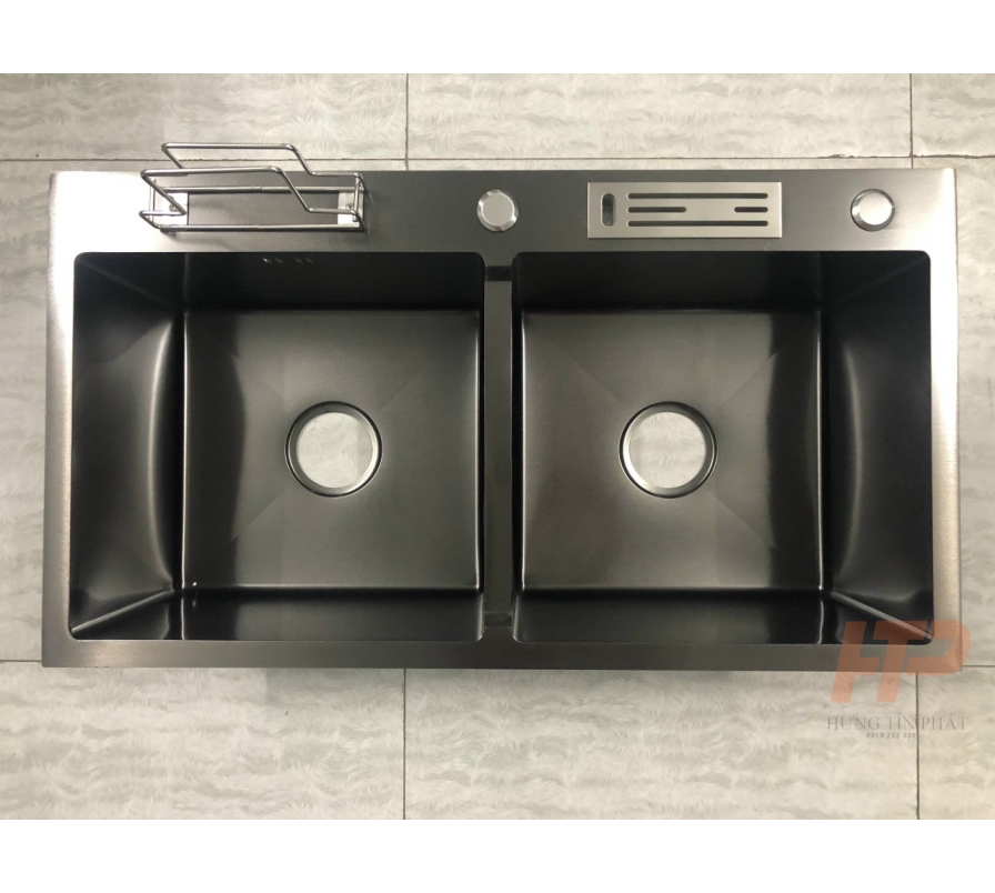 Bồn rửa chén inox 304 cao cấp 2 ngăn K8245D