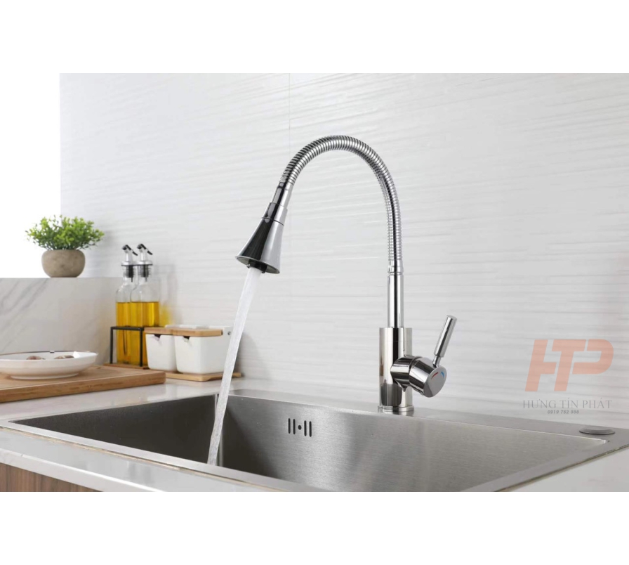Vòi rửa chén cao cấp nút gập